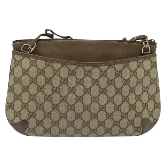 Authentic GUCCI GG Supreme Web Sherry Line Shoulder Bag PVC Beige 904 02 026 - Picture 9 of 16